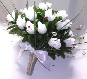 trouw boeket bloemen wit