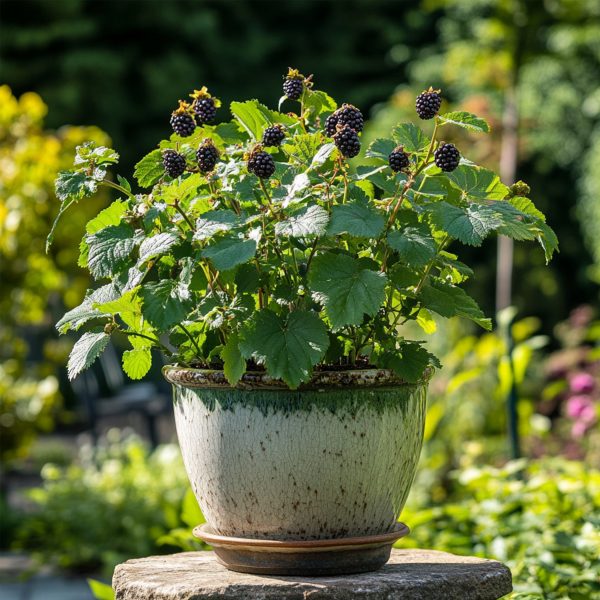 Bramenplant - Set van 4 - Rubus fruticosus'Thornfree'- Hoogte 50-60cm -⌀15cm