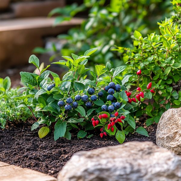 Superfruitstruiken - Set van 3 - Lycium, Vaccinium - Hoogte 25-40cm -⌀9cm