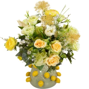 Kunstbloemen in citroenvaas
