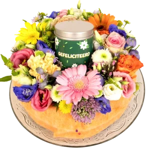 Gefeliciteerd taart blikje dropkrijtjes