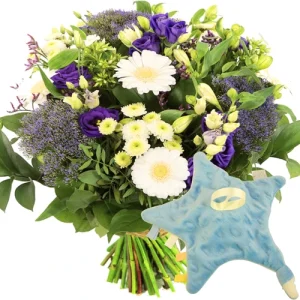 Boeket jongen + ster tutteldoekje