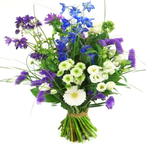 Plukboeket blauw paars wit