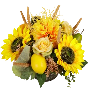 Biedemeier Ø 35 cm geel creme oranje