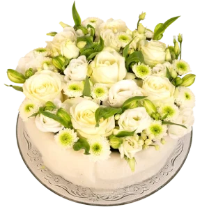 Witte rozen bloementaart