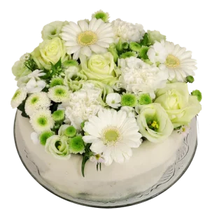 Wit groene bloementaart