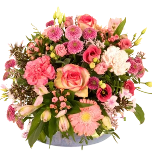 Biedermeier roze bloemstuk vanaf Ø 25 cm