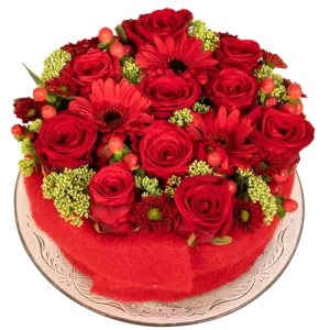 Rode rozen bloementaart