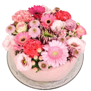 Bloementaart roze tinten