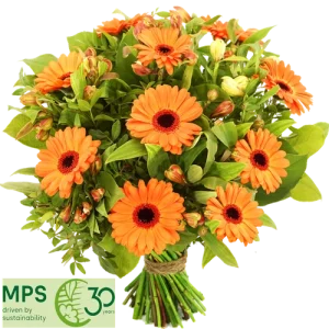 Voordeel boeket oranje tinten