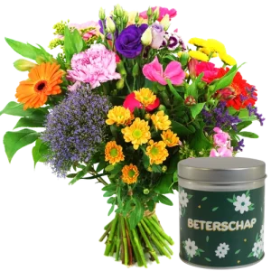 Beterschap bloemen + Beterschap blikje