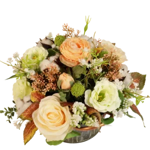 Biedermeier zalm - wit ca. H 25cm x B 35cm